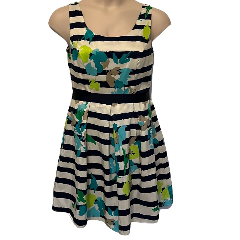 NWOT Helene Blake Floral Striped Dress Ladies sz 6